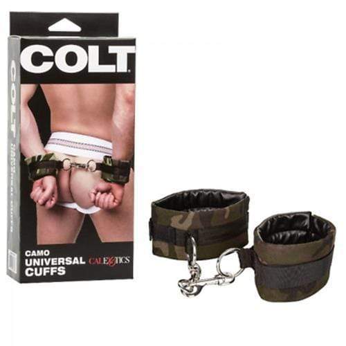 CalExotics Handcuffs COLT Universal Cuffs Nickel - Free Camo SX2 - SexyMenUnderwear.com