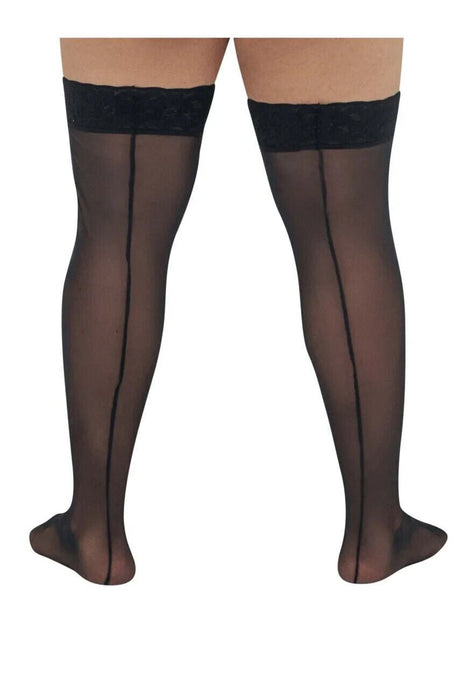 CandyMan Mens Mesh Thigh Highs With Matching Lace in Black 99533X O/S 3 - SexyMenUnderwear.com