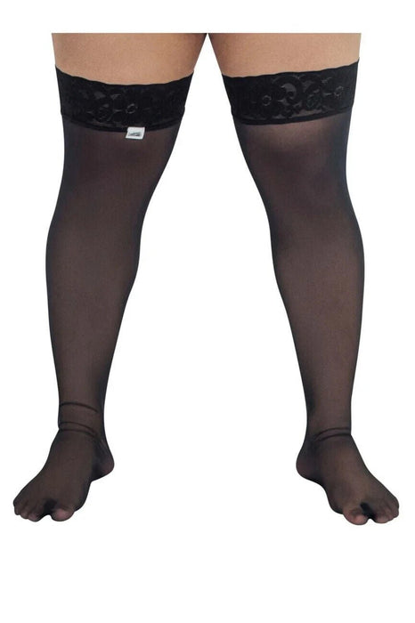 CandyMan Mens Mesh Thigh Highs With Matching Lace in Black 99533X O/S 3 - SexyMenUnderwear.com