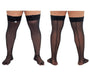 CandyMan Mens Mesh Thigh Highs With Matching Lace in Black 99533X O/S 3 - SexyMenUnderwear.com