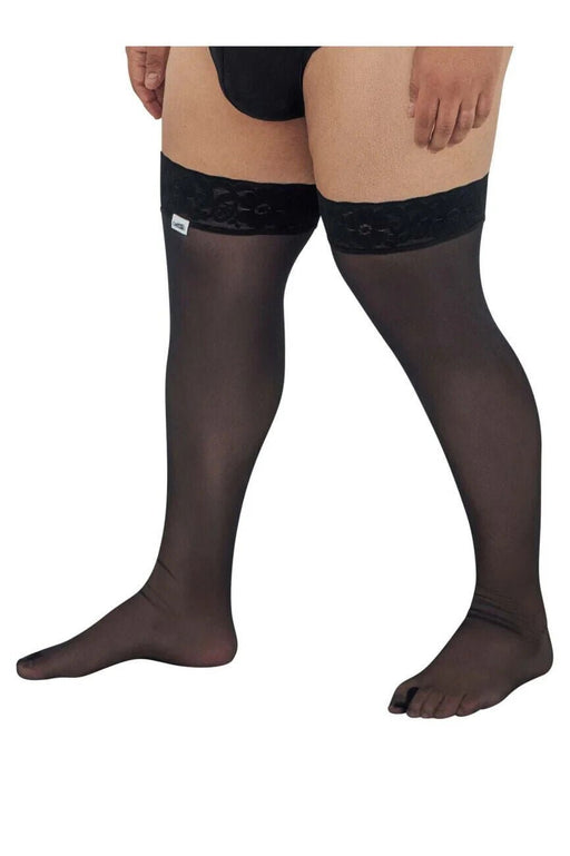 CandyMan Mens Mesh Thigh Highs With Matching Lace in Black 99533X O/S 32