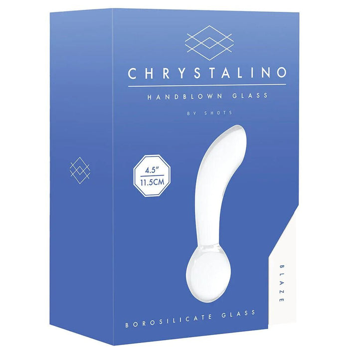 Chrystalino Blaze Borosilicate Glass Butt Plug in White 4.5'' SX3 - SexyMenUnderwear.com