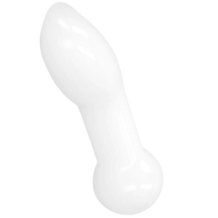 Chrystalino Blaze Borosilicate Glass Butt Plug in White 4.5'' SX3 - SexyMenUnderwear.com