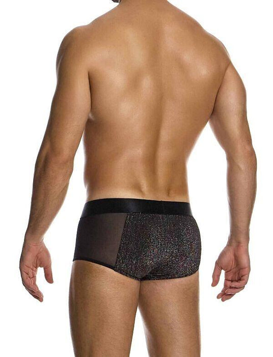 Delusion Boxer Elastic Knitted Lurex Yarns Black Jacquard 02521 B87 - SexyMenUnderwear.com