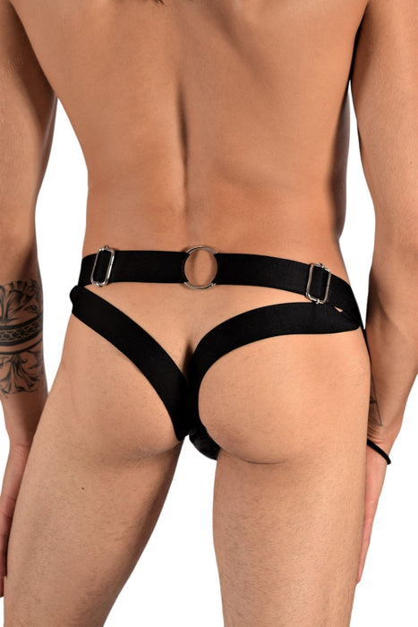 DNGEON MOB Eroticwear Jockstrap ChainLink Leather - Look Jock O/S Yellow DMBL02 2 - SexyMenUnderwear.com