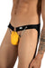 DNGEON MOB Eroticwear Jockstrap ChainLink Leather - Look Jock O/S Yellow DMBL02 2 - SexyMenUnderwear.com