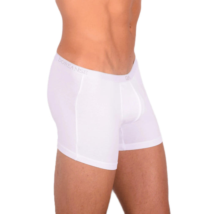 DOREANSE 90% Cotton Mens Underwear Boxer Brief Stretchy Fabric White 1717 6 - SexyMenUnderwear.com