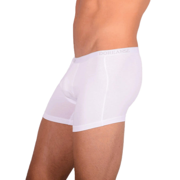 DOREANSE 90% Cotton Mens Underwear Boxer Brief Stretchy Fabric White 1717 6 - SexyMenUnderwear.com