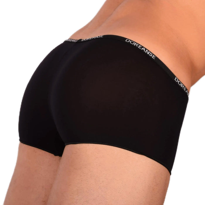 DOREANSE Aire Mens boys Mini boxer shorty Low Rise Sheer Black 1590 9 - SexyMenUnderwear.com