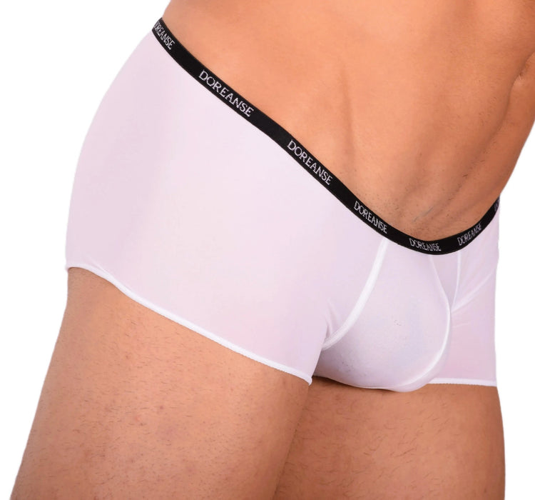 DOREANSE Aire Mini Trunk Super Low Rise Mens Boxer White 1590 9 - SexyMenUnderwear.com