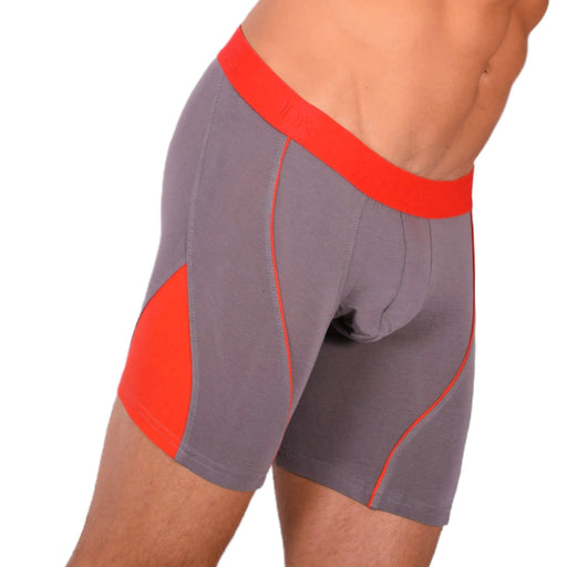 Doreanse Boxer Brief Micro Modal Casual Cotton Grey - Red Combo 1754 10 - SexyMenUnderwear.com