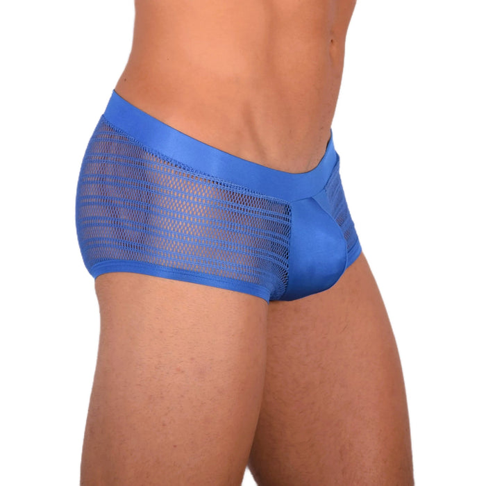 Doreanse Boxer Brief Silky Hipster Short Low Rise - Boxer Lacy Mesh Blue 1588 814