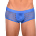 Doreanse Boxer Brief Silky Hipster Short Low Rise - Boxer Lacy Mesh Blue 1588 8 - SexyMenUnderwear.com