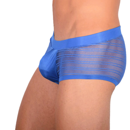 Doreanse Boxer Brief Silky Hipster Short Low Rise - Boxer Lacy Mesh Blue 1588 81