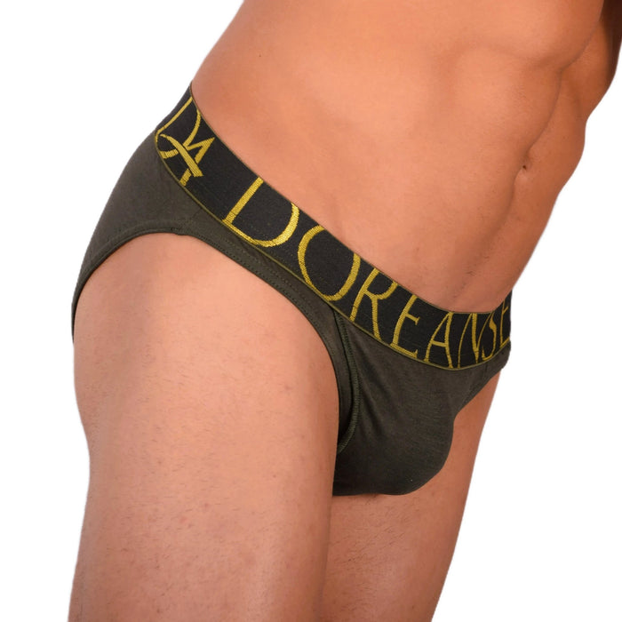 Doreanse Briefs Slit Briefs Big Logo Pouch Reforming Khaki 1225 11 - SexyMenUnderwear.com