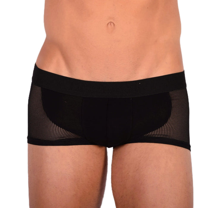 DOREANSE Mens Boxer brief sexy side mesh fabric Black 1705 13 - SexyMenUnderwear.com