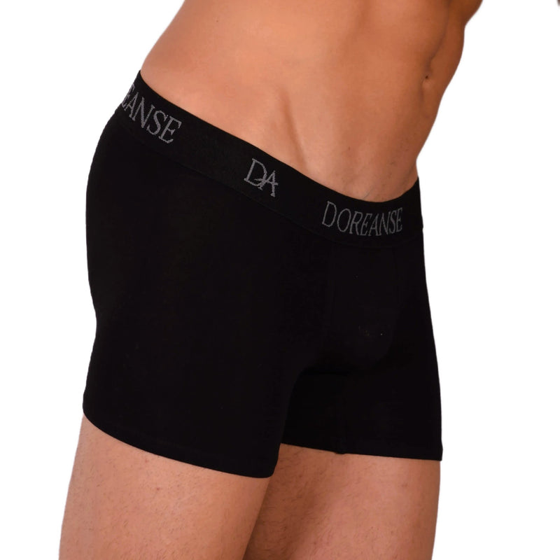 Doreanse mens Boxer Shorty Casual Cotton Blend Black 1767 66