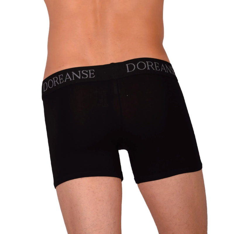 Doreanse mens Boxer Shorty Casual Cotton Blend Black 1767 68