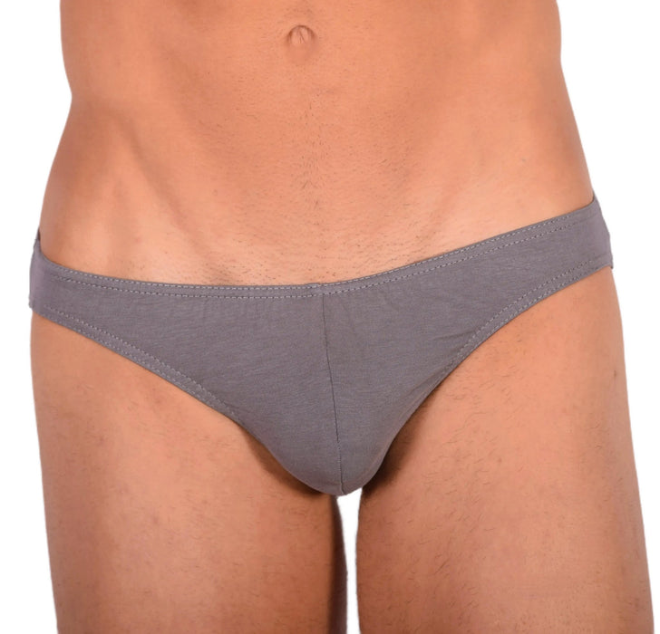 DOREANSE Mens Micro Briefs Sexy Fashion Cotton Modal Lycra Slip Gray 1281 13 - SexyMenUnderwear.com