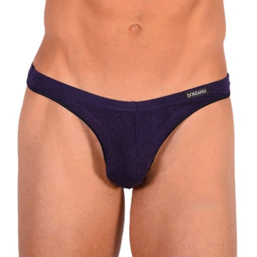 DOREANSE Mens Thongs Soft Cotton String Navy 1392 91