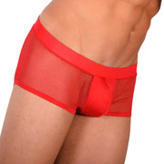 Doreanse sexy Boxer Brief Silky Hipster Short Low Rise - Mesh Boxer RED 1588 81