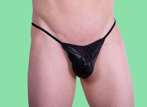 DOREANSE String For Men G String Homme Black Panther Stripe Glossy 1326 1A1