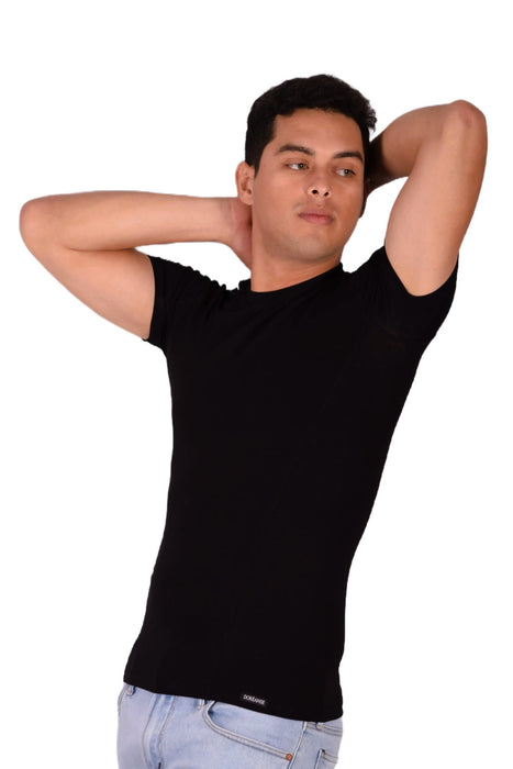 DOREANSE T-Shirt Basic Crew Neck Short Sleeved Black 2550 4A - SexyMenUnderwear.com