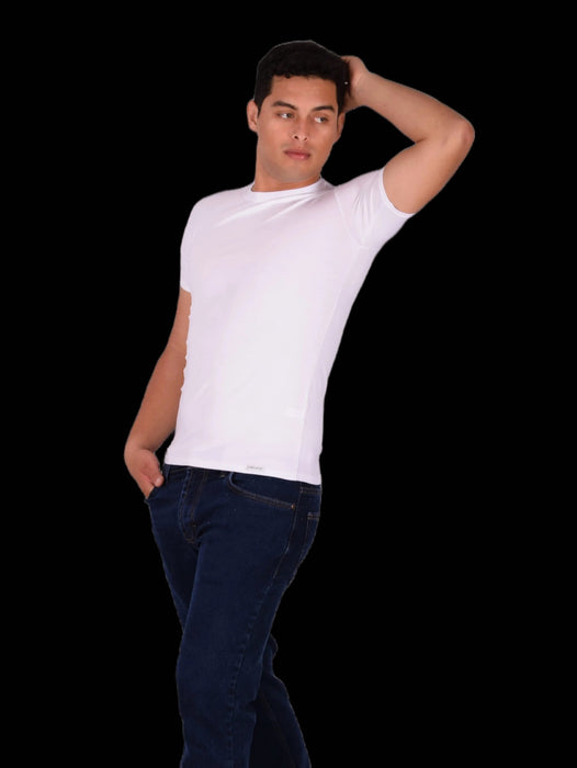 DOREANSE T-Shirt Basic Crew Neck Short Sleeved White 2550 4A - SexyMenUnderwear.com