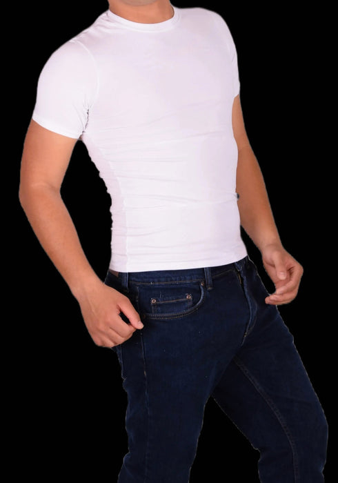 DOREANSE T-Shirt Basic Crew Neck Short Sleeved White 2550 4A - SexyMenUnderwear.com