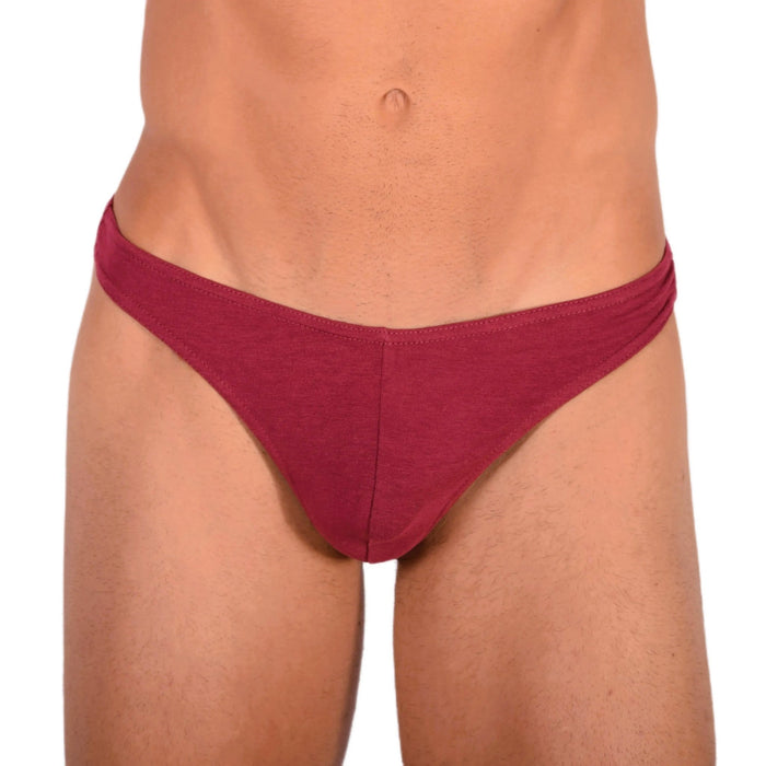 Doreanse Thongs Hang Loose Low - Rise Lean Cut Thong Bordeaux Red 1280 12 - SexyMenUnderwear.com