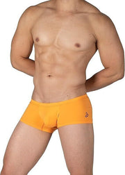 Duo Pack Two PRIVATE STRUCTURE Boxer Trunk Matt Black + Orange 4383 111 - SexyMenUnderwear.com