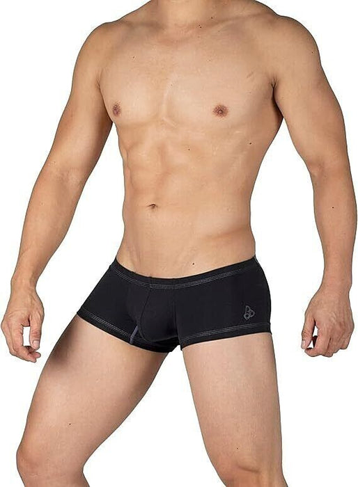 Duo Pack Two PRIVATE STRUCTURE Boxer Trunk Matt Black + Orange 4383 111 - SexyMenUnderwear.com