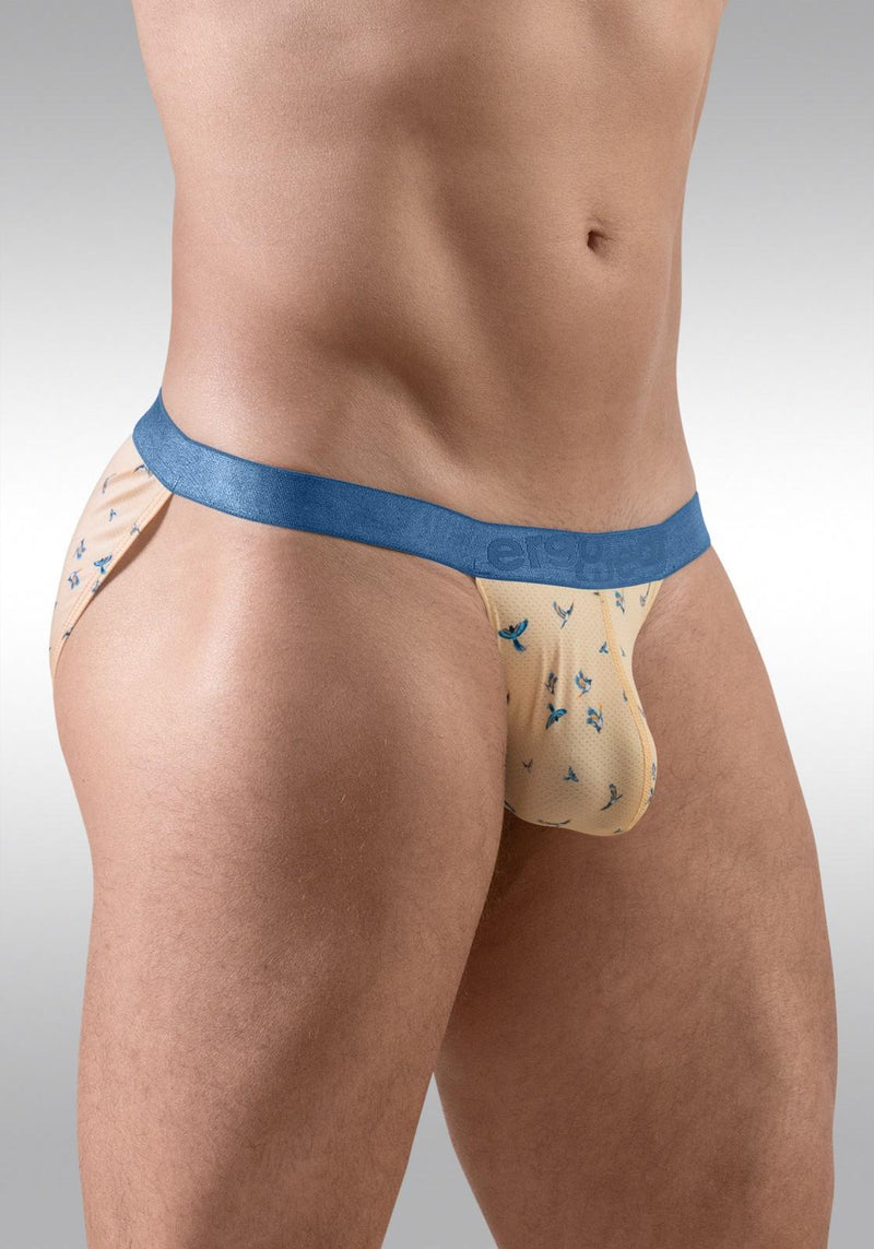 ErgoWear Bikini Brief SLK SE Micro Mesh Tanga Briefs in Peach Birds 1773 842