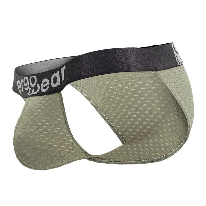 ErgoWear Bikini Briefs MAX Flow 3D Pouch Micro - Perforated Brief Smoke Green 1678 - SexyMenUnderwear.com