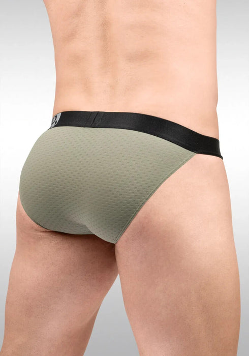 ErgoWear Bikini Briefs MAX Flow 3D Pouch Micro - Perforated Brief Smoke Green 1678 - SexyMenUnderwear.com