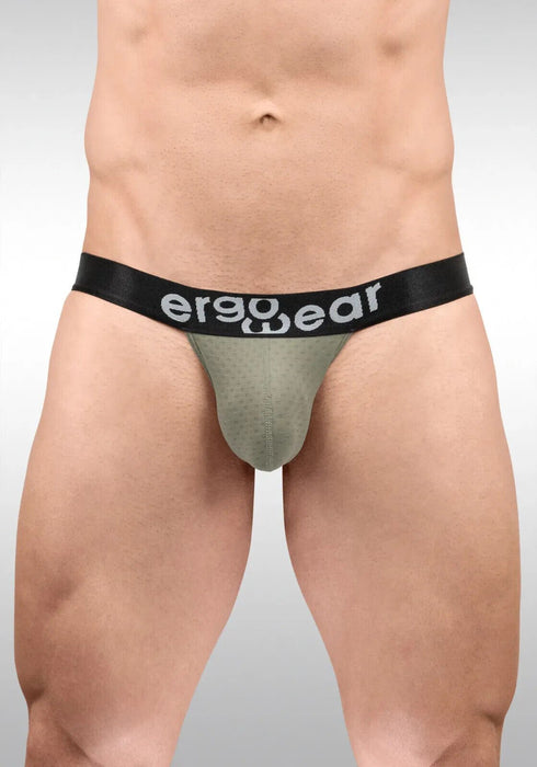 ErgoWear Bikini Briefs MAX Flow 3D Pouch Micro - Perforated Brief Smoke Green 1678 - SexyMenUnderwear.com