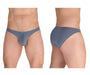 ERGOWEAR Bikini Briefs X4D Seamed Pouch Low - Rise Brief Smoke Blue 1596 91 - SexyMenUnderwear.com