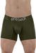 ErgoWear Boxer HIP Trunks Low - Rise Stretchy Boxer Seamed Pouch Green 1498 - SexyMenUnderwear.com