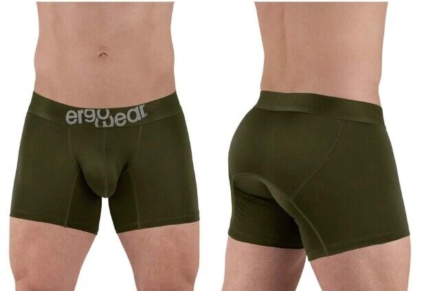 ErgoWear Boxer HIP Trunks Low - Rise Stretchy Boxer Seamed Pouch Green 14981