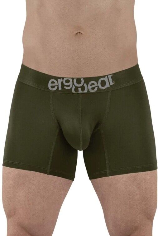 ErgoWear Boxer HIP Trunks Low - Rise Stretchy Boxer Seamed Pouch Green 14986