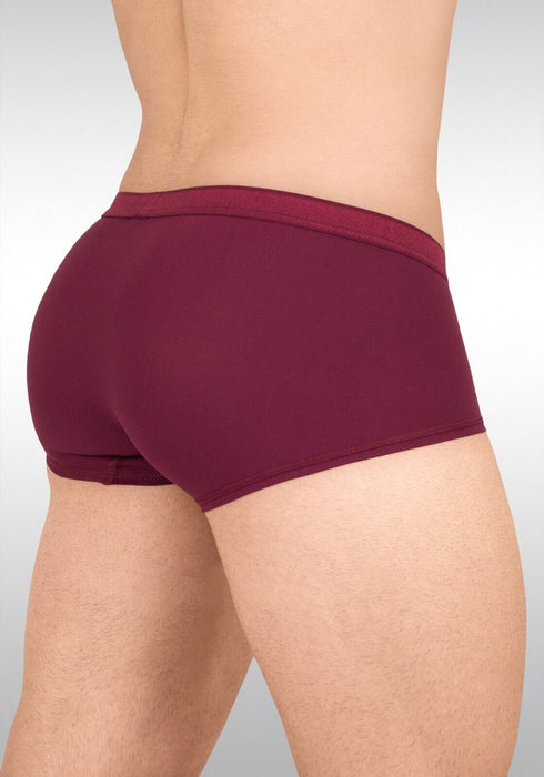 ErgoWear Boxer Trunks 3Dimensional SLK Pouch Flat Seams Burgundy Red 1658 13 - SexyMenUnderwear.com