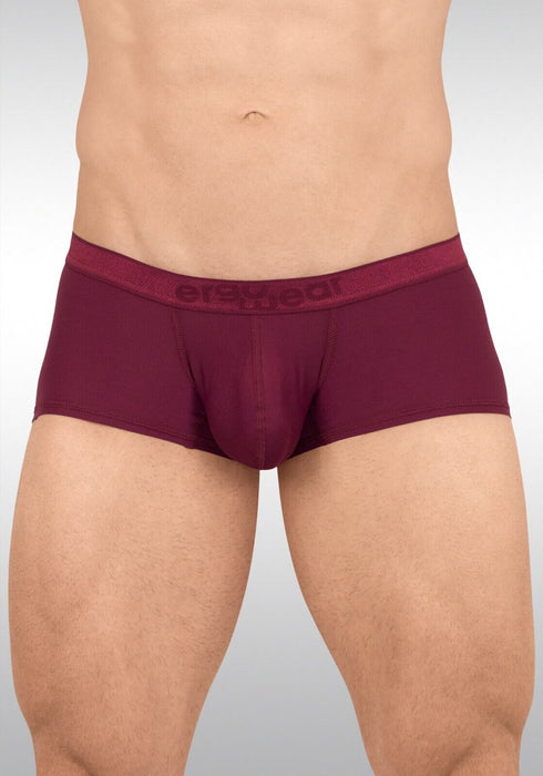 ErgoWear Boxer Trunks 3Dimensional SLK Pouch Flat Seams Burgundy Red 1658 13 - SexyMenUnderwear.com