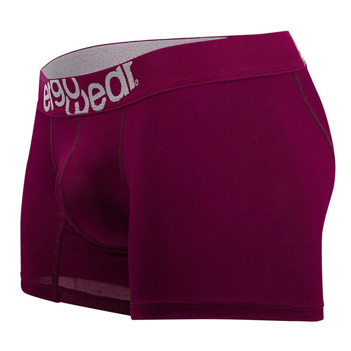 ErgoWear Boxer Trunks HIP Low - Rise Stretchy Boxer Seamed Pouch Plum Red 1501 - SexyMenUnderwear.com