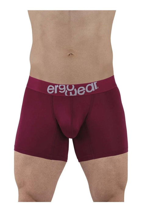 ErgoWear Boxer Trunks HIP Low - Rise Stretchy Boxer Seamed Pouch Plum Red 1501 - SexyMenUnderwear.com