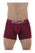 ErgoWear Boxer Trunks HIP Low - Rise Stretchy Boxer Seamed Pouch Plum Red 1501 - SexyMenUnderwear.com