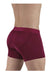 ErgoWear Boxer Trunks HIP Low - Rise Stretchy Boxer Seamed Pouch Plum Red 1501 - SexyMenUnderwear.com