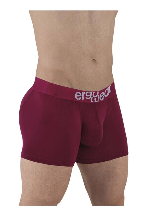 ErgoWear Boxer Trunks HIP Low - Rise Stretchy Boxer Seamed Pouch Plum Red 1501 - SexyMenUnderwear.com