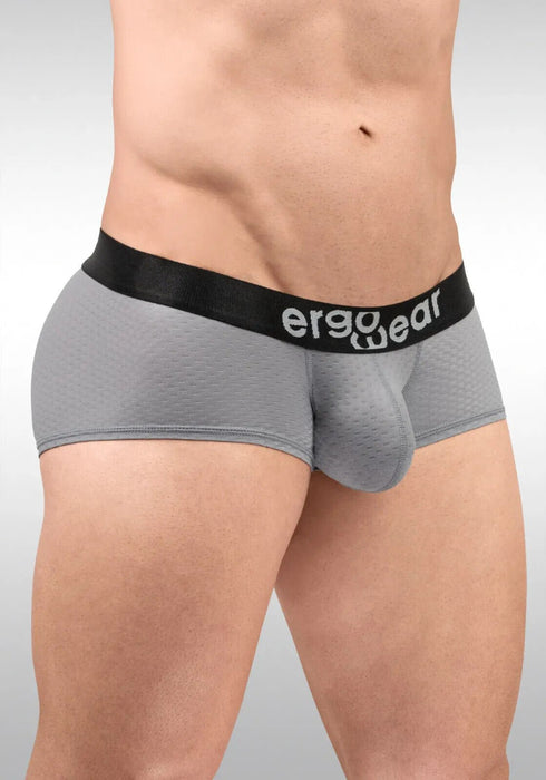 ErgoWear Boxer Trunks MAX Flow Micro Perforated Mesh Fabric in Gray 1684 - SexyMenUnderwear.com