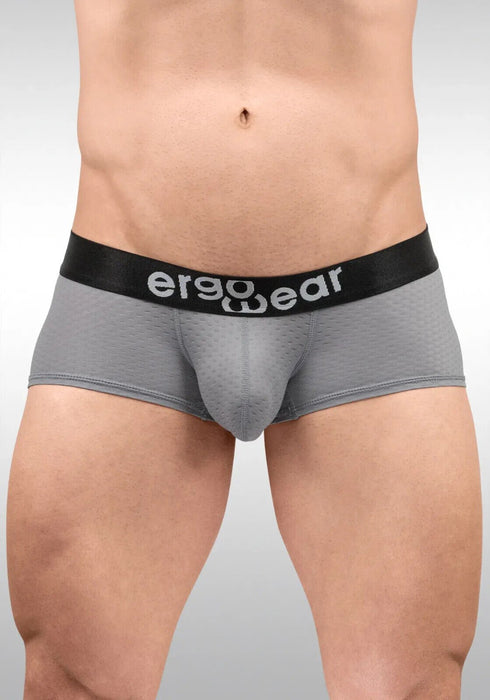 ErgoWear Boxer Trunks MAX Flow Micro Perforated Mesh Fabric in Gray 1684 - SexyMenUnderwear.com