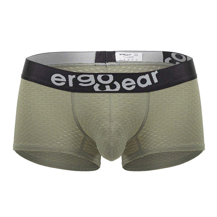 ErgoWear Boxer Trunks MAX Flow Micro Perforated Mesh in Smoke Green 1679 - SexyMenUnderwear.com